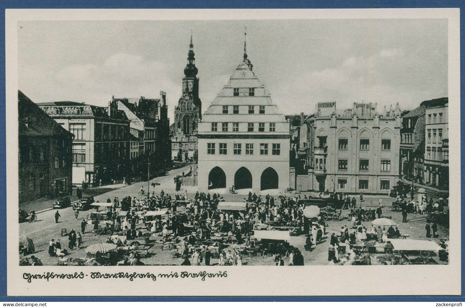 Greifswald Marktplatz Mit Rathaus, Ungebraucht (AK3120) - Greifswald