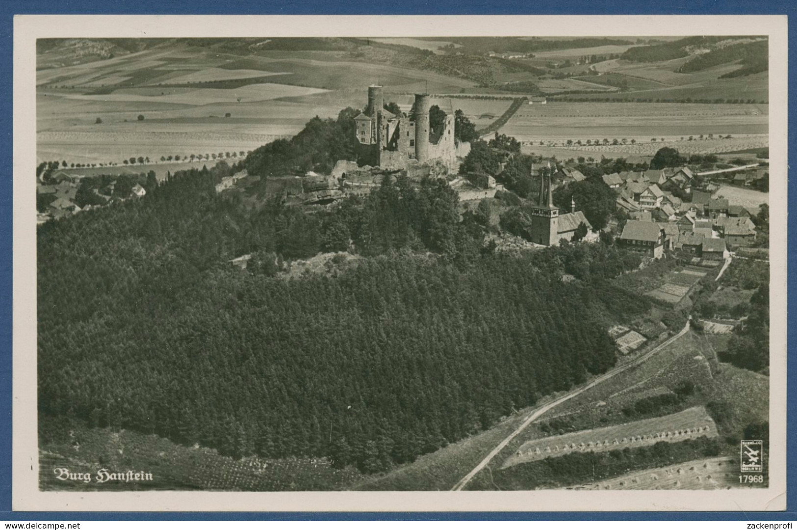 Burg Hanstein Fliegeraufnahme Burgwirtschaft Funke, Ungebraucht (AK3163) - Heiligenstadt