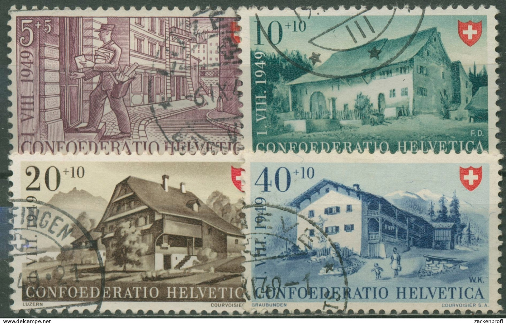 Schweiz 1949 Pro Patria Berufe Landhäuser 525/28 Gestempelt - Oblitérés