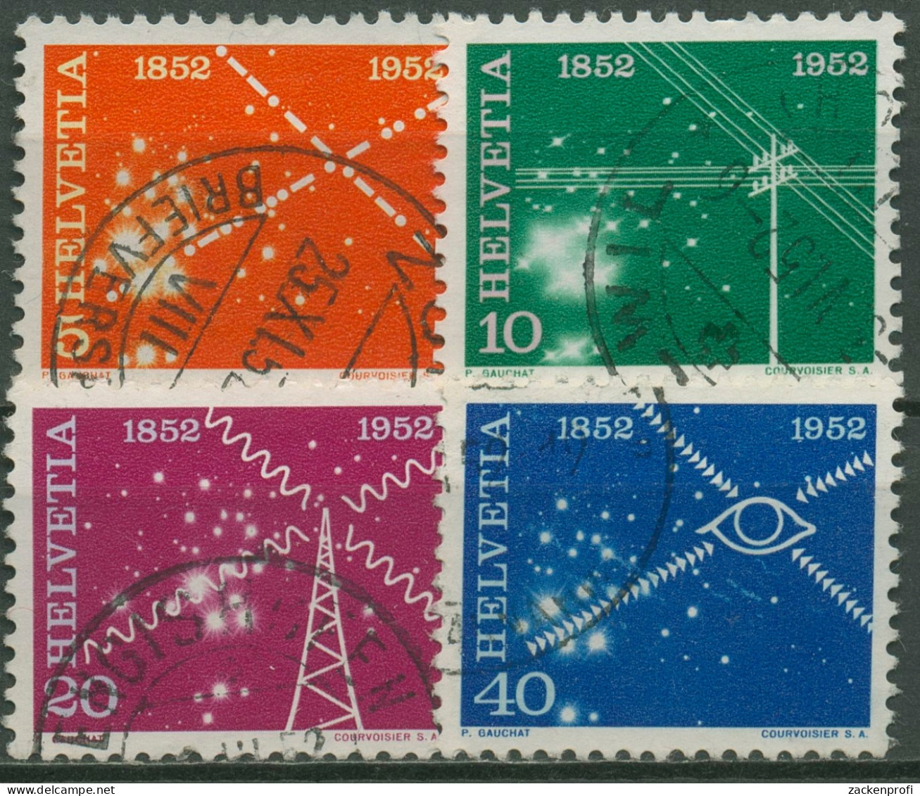 Schweiz 1952 Elektrisches Nachrichtenwesen Telefon Rundfunk 566/69 Gestempelt - Used Stamps