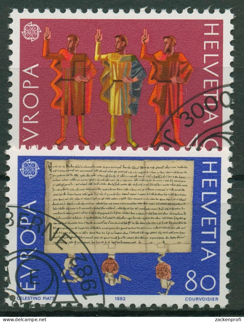 Schweiz 1982 Europa CEPT Historische Ereignisse 1221/22 Gestempelt - Gebraucht