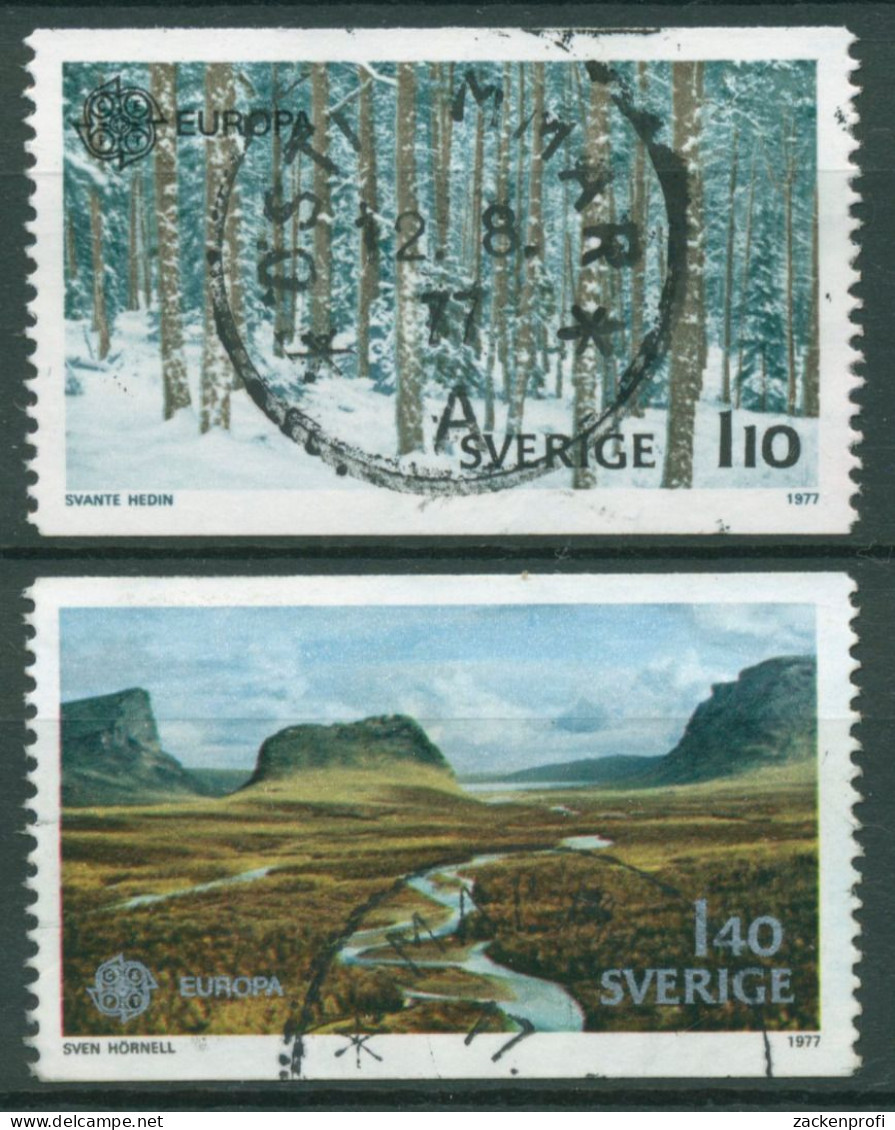 Schweden 1977 Europa CEPT Landschaften Sarek-Nationalpark 989/90 Gestempelt - Used Stamps