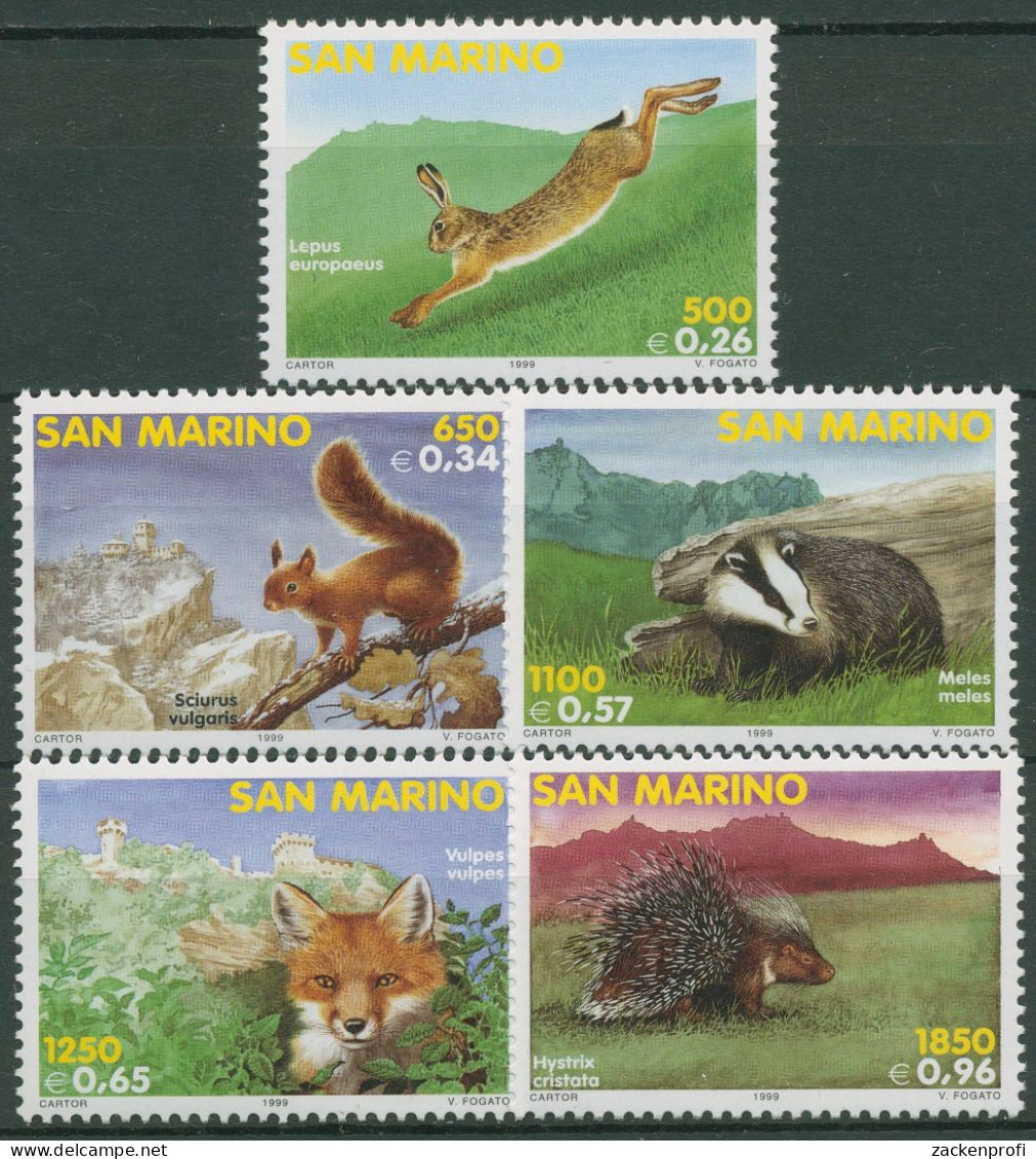 San Marino 1999 Einheimische Säugetiere Hase Dachs Fuchs 1845/49 Postfrisch - Neufs