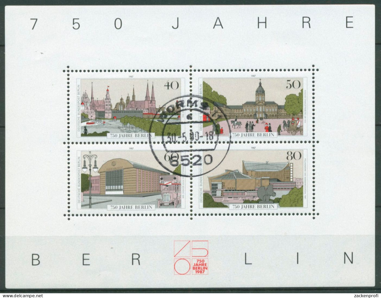 Berlin 1987 750 Jahre Berlin Block 8 Gestempelt (C99010) - Blocks & Kleinbögen