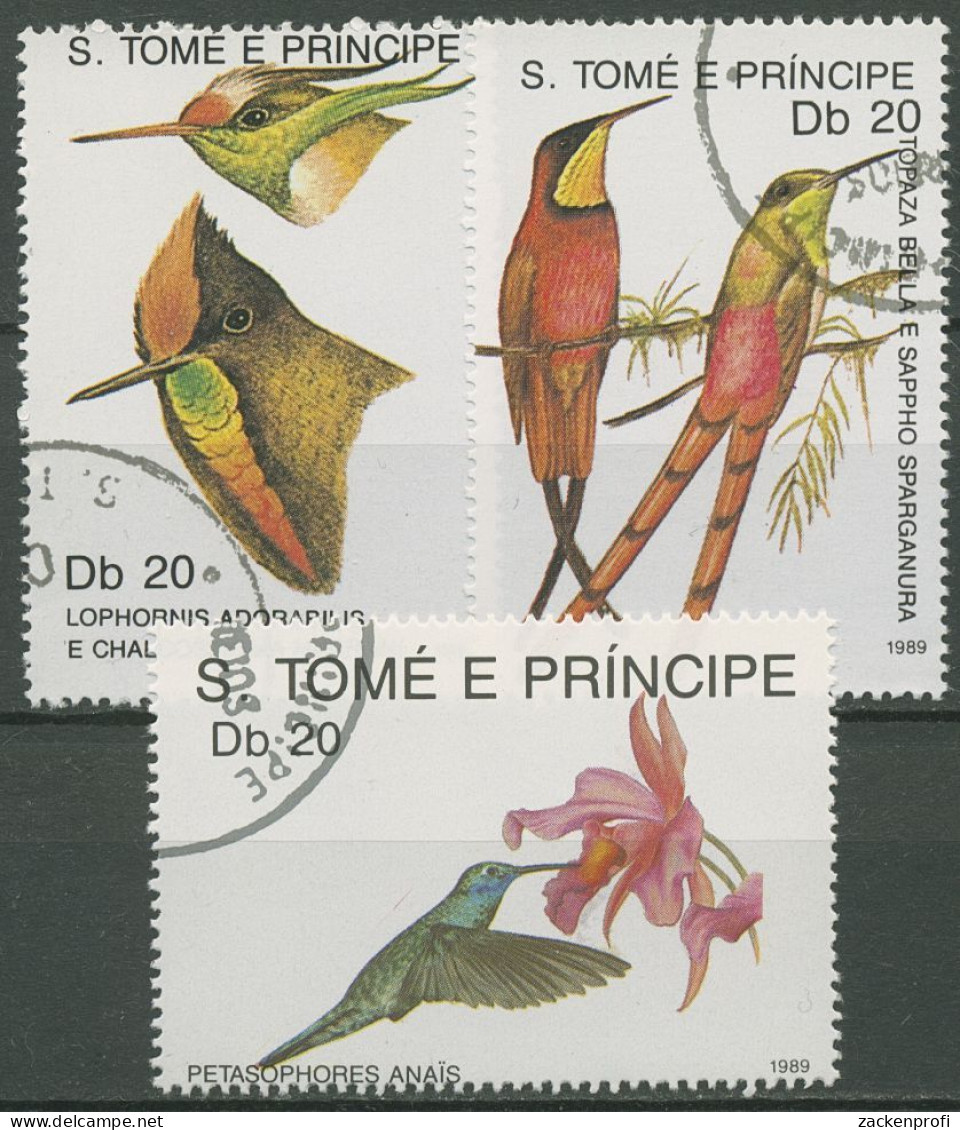 Sao Tomé Und Príncipe 1989 Vögel Kolibris 1112/14 Gestempelt - São Tomé Und Príncipe