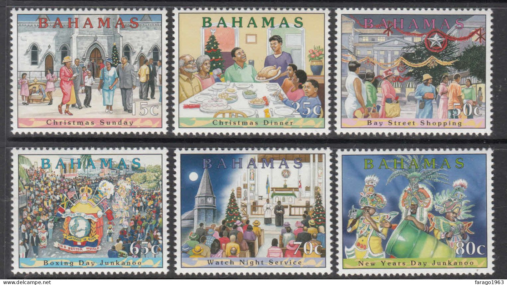 2006 Bahamas Christmas Noel Navidad Complete Set Of 6 MNH - Bahama's (1973-...)