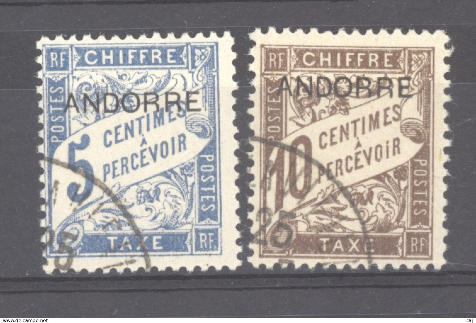 Andorre  -  Taxes  :  Yv  1-2  (o) - Used Stamps