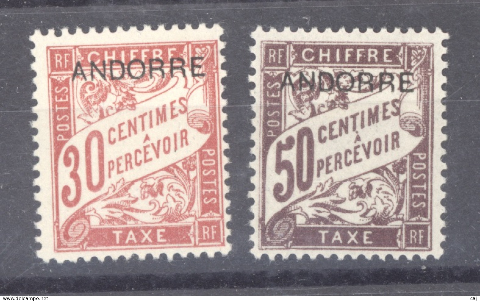 Andorre  -  Taxes  :  Yv  3-4  *        ,       N2 - Unused Stamps