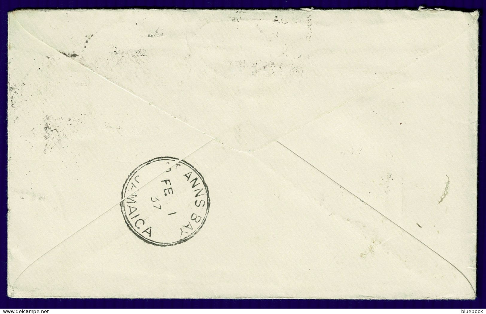 Ref 1639 - Jamaica 1937 - Airmail Cover With 8 X 1d Booklet Stamps? Canc. Runaway - Jamaïque (...-1961)