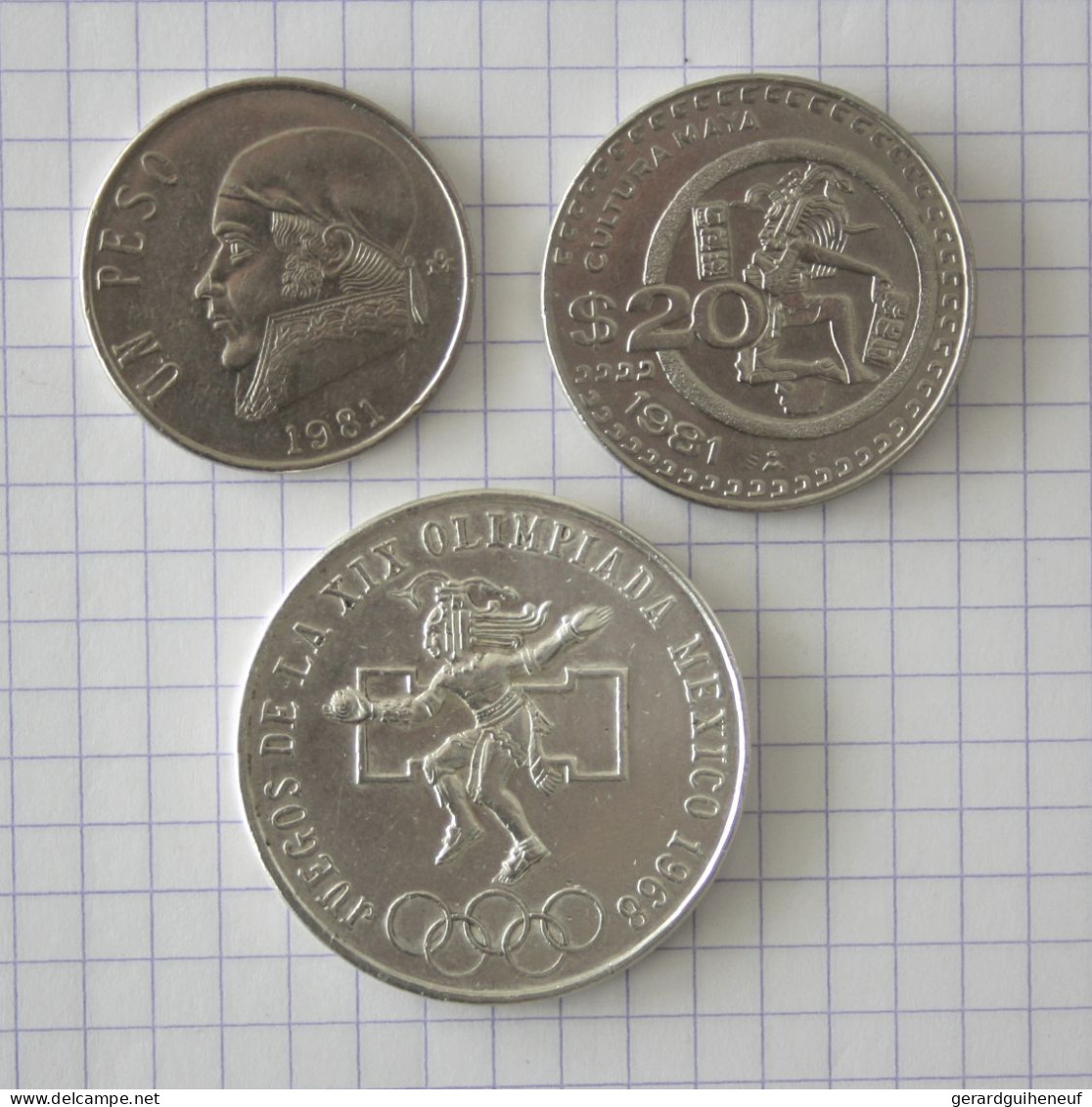 Mexique : 3 Monnaies Différentes Dont 25 Pesos ARGENT 1968 - Kiloware - Münzen