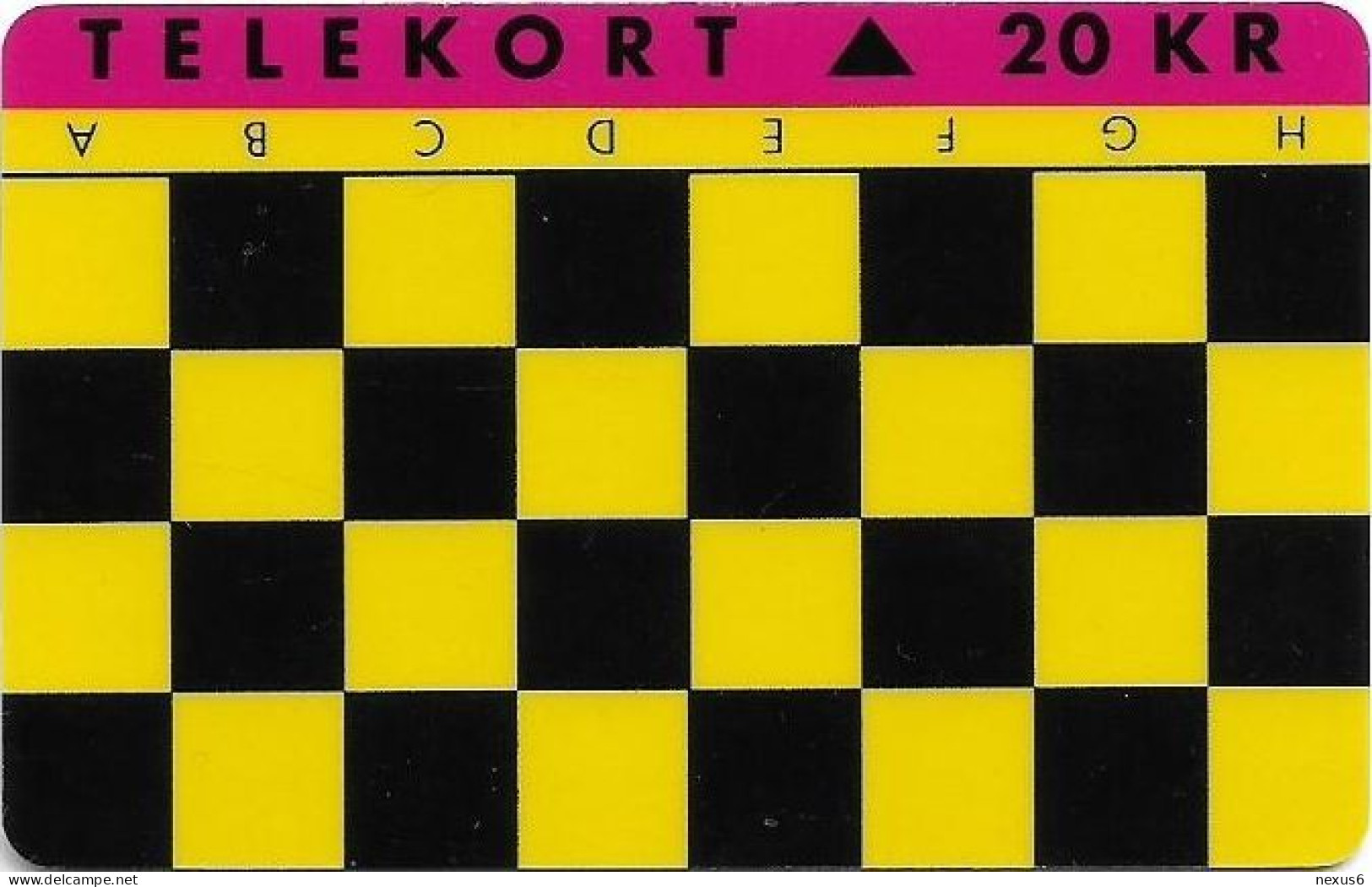 Denmark - Fyns - Chess Game A-H (Puzzle 1/2) - TDFS002 (Cn. 3004) - 11.1992, 20kr, 1.000ex, Used - Denemarken