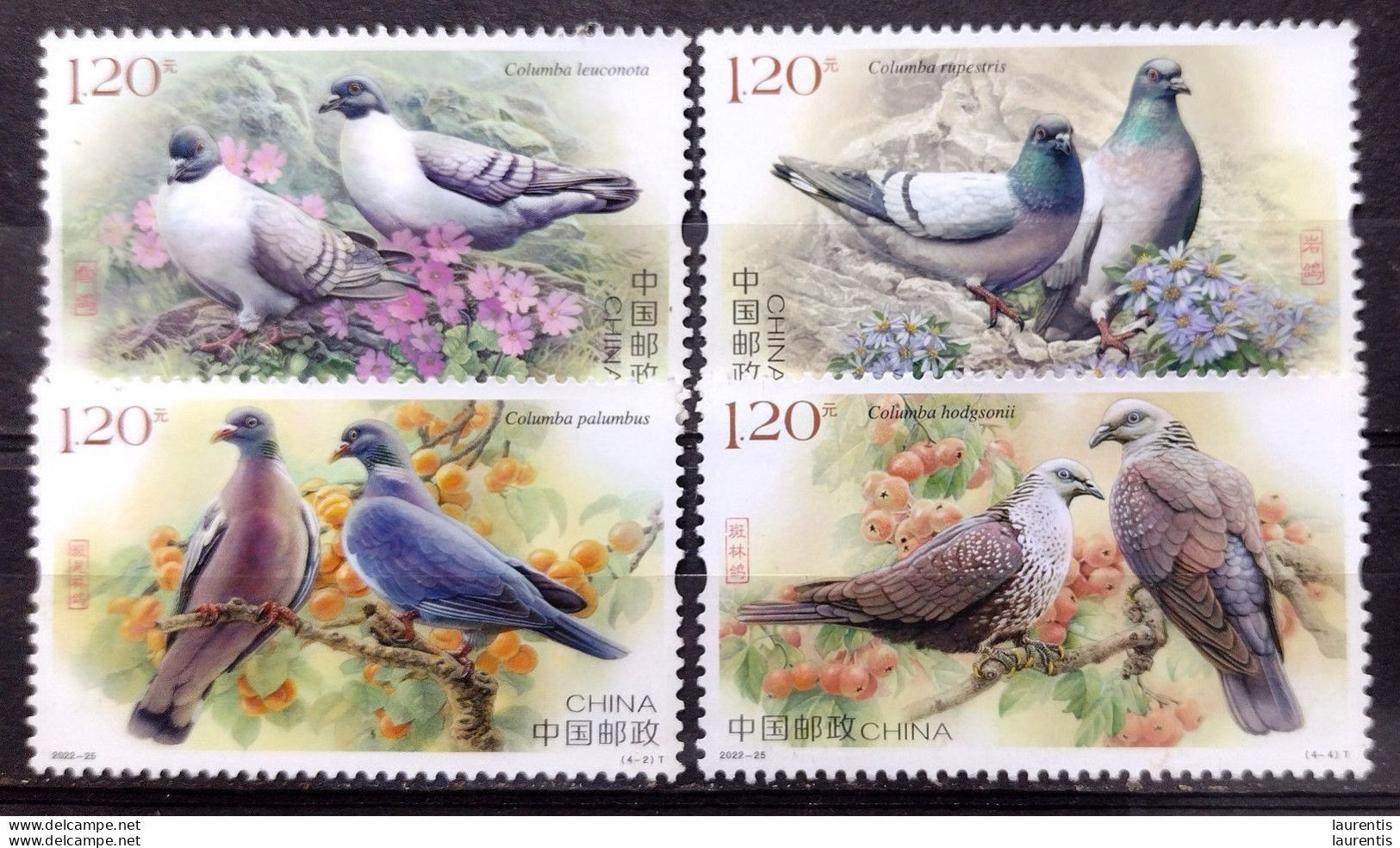 D14662  Pigeons - Colombes - China MNH - 0,95 (75-270) - Columbiformes