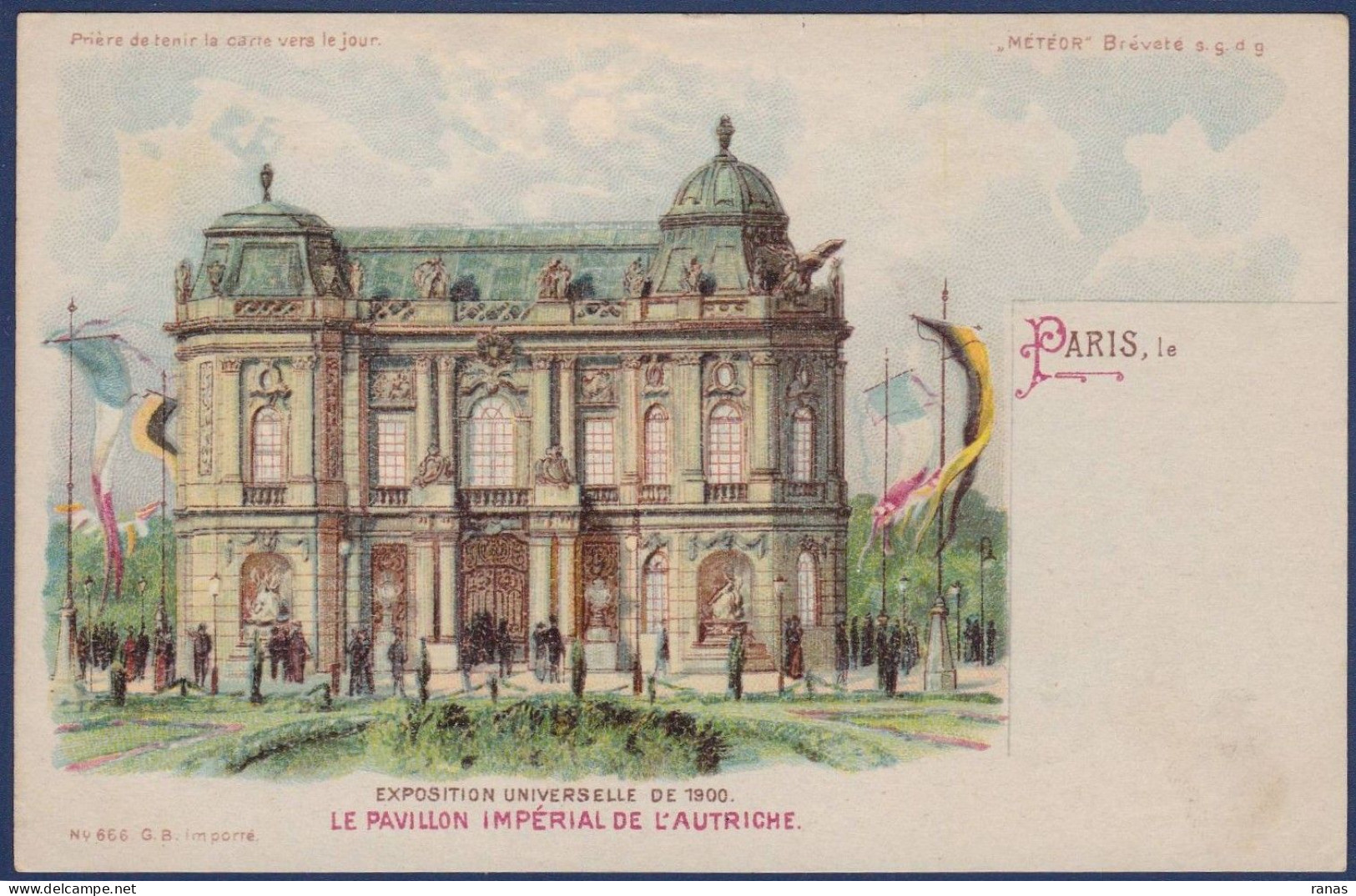 CPA Transparente à Regarder à La Lumière Système Non Circulé Météor Paris Exposition 1900 - Contre La Lumière