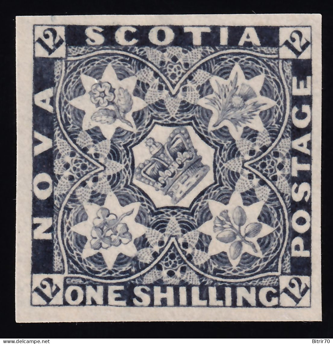 Nova-Scotia, 1860 Y&T. 4 (*), 1 S. Violet-black,   [Reprint.] - Unused Stamps