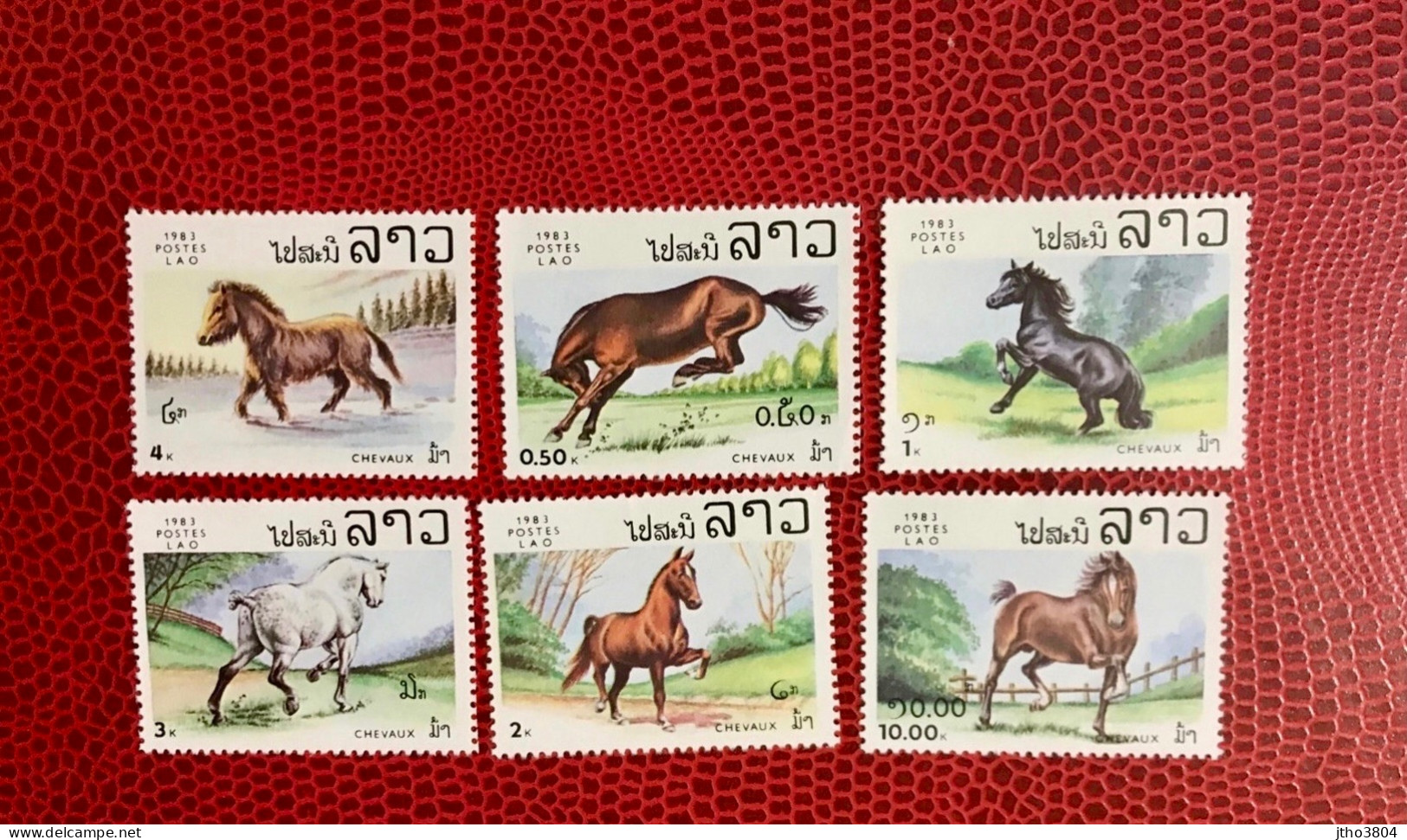 LAOS 1983 6v Neuf MNH ** YT 454 / 459 Mamíferos Mammals Säugetiere Mammiferi Mammifère - Horses