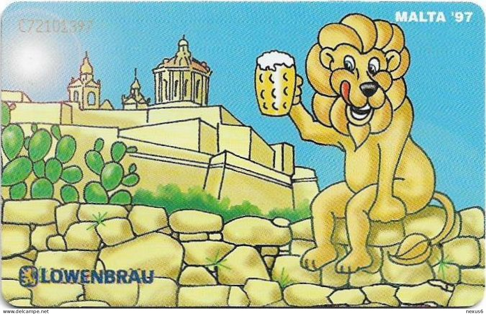 Malta - Maltacom - Lowenbrau, Mdina, 04.1997, 40U, 13.000ex, Used - Malte