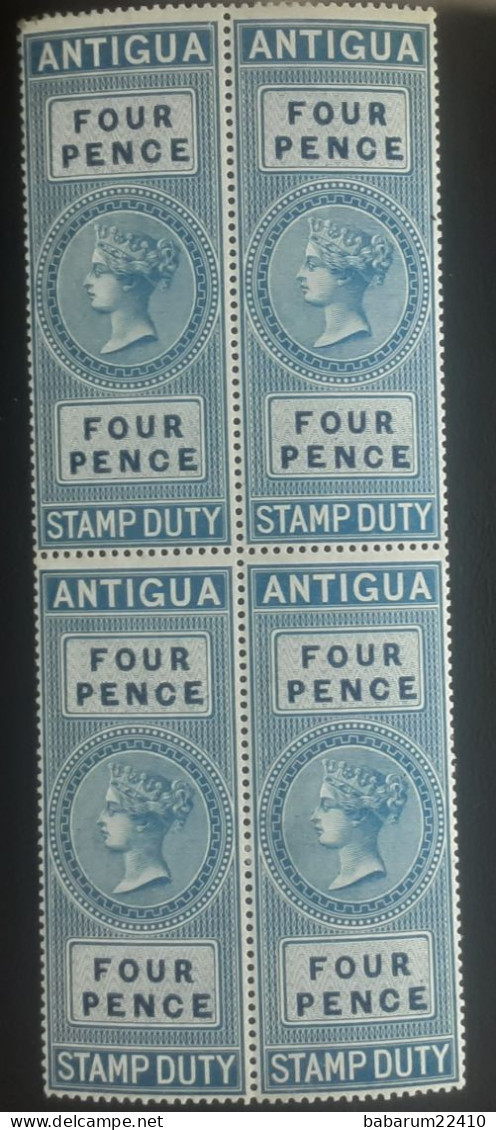 Antigua Stamp Duty Neufs Et Gomme 1870 - 1858-1960 Crown Colony