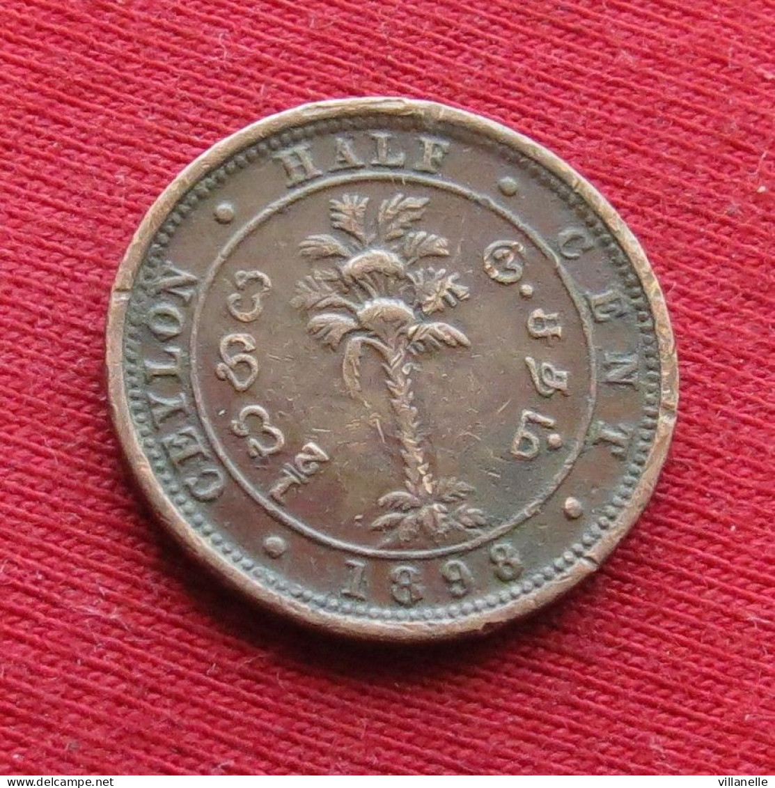 Sri Lanka Ceylon 1/2 Cent  1898  Wºº - Sri Lanka