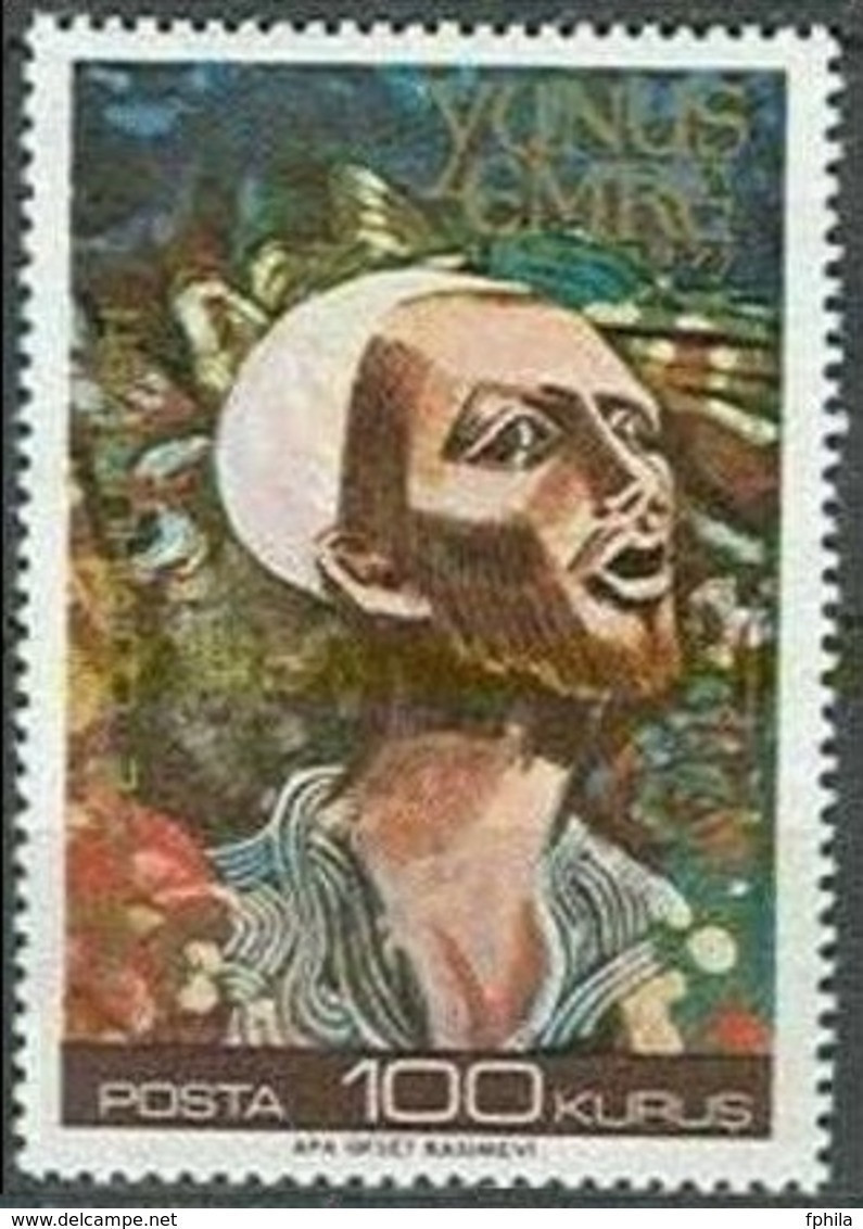 1971 TURKEY 650TH DEATH ANNIVERSARY OF YUNUS EMRE MNH ** - Ongebruikt