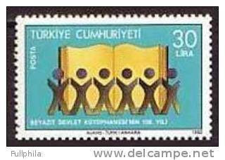 1982 TURKEY CENTENARY OF BEYAZIT STATE LIBRARY MNH ** - Unused Stamps