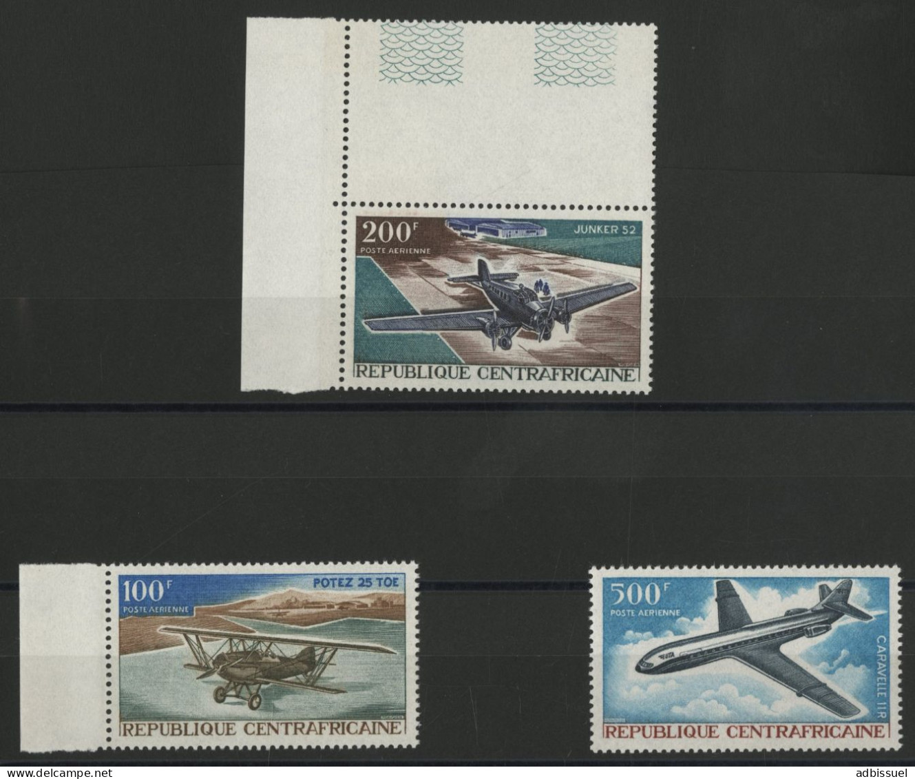 CENTRAFRIQUE Poste Aérienne N° 50 + 51 + 52 Neufs ** (MNH) Cote 22 € AVIONS TB - Zentralafrik. Republik