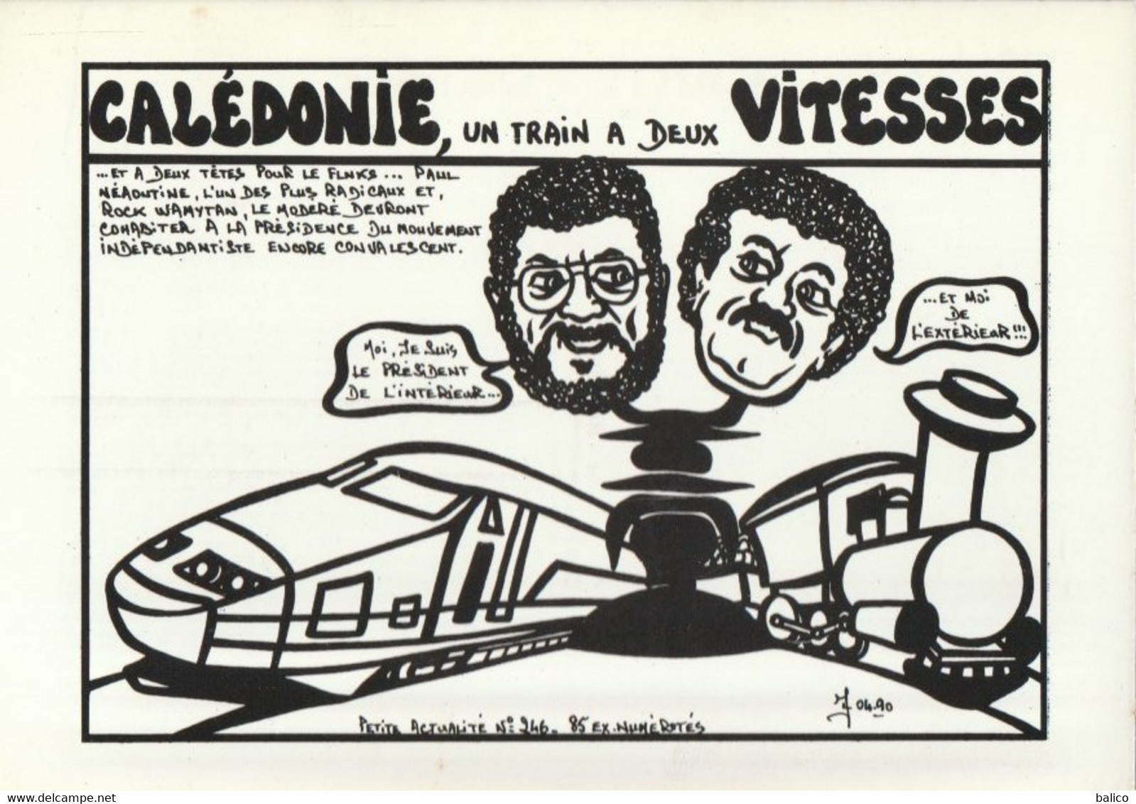 Calédonie, Un Train à Deux Vitesses - Dessins De Jacques Lardie 1988 - Tirage Limité 85 Exemplaires N° 75 - Lardie