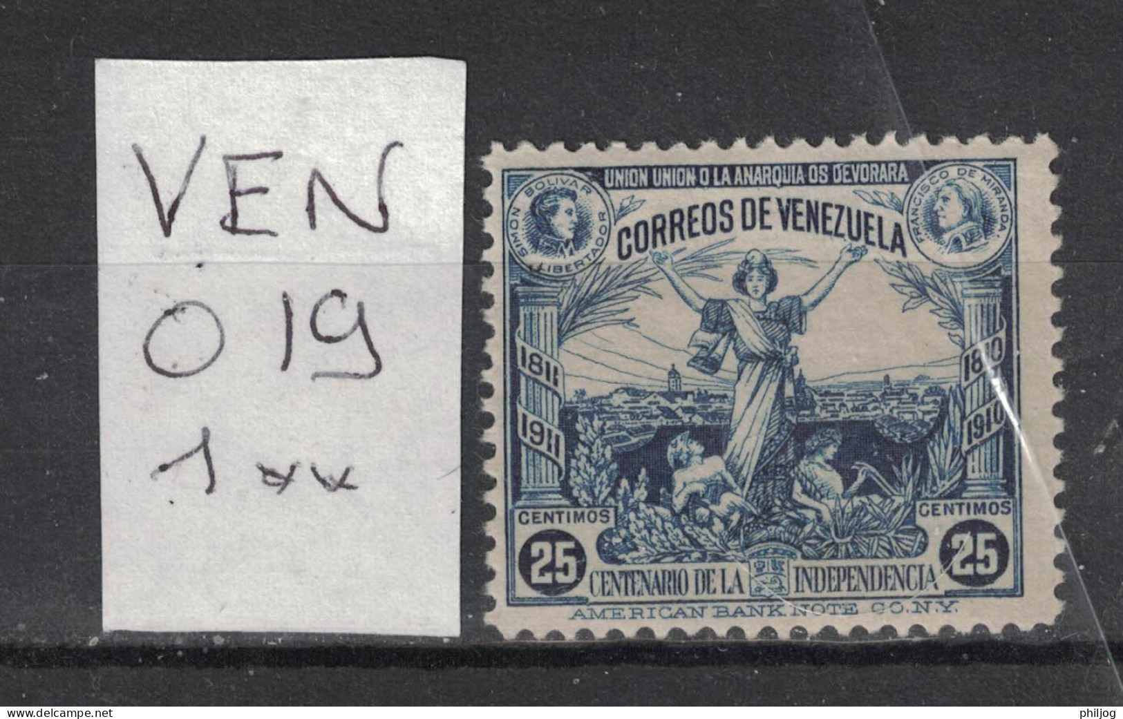 Venezuela 1910 - Yvert 124 Neuf SANS Charnière - Scott#249 MNH - Centenaire De L'Indépendance, Liberté - Venezuela