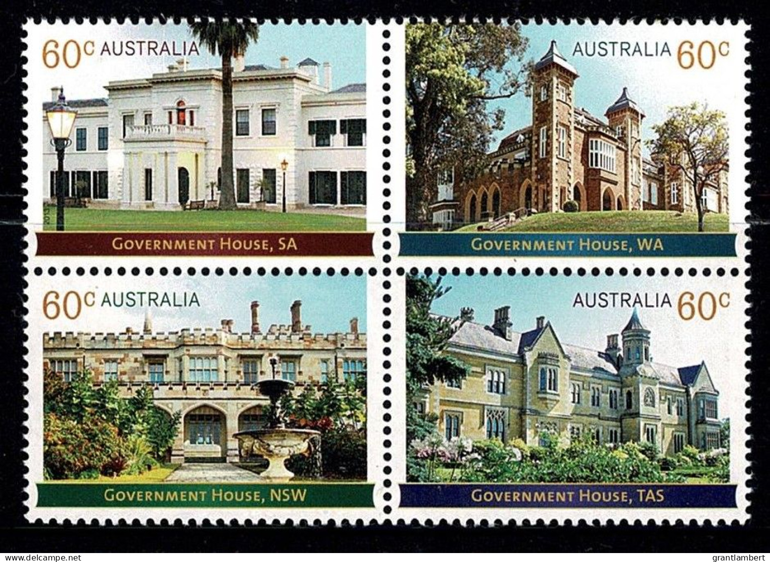Australia 2013 Government Houses  Set As Block Of 4 MNH - Mint Stamps