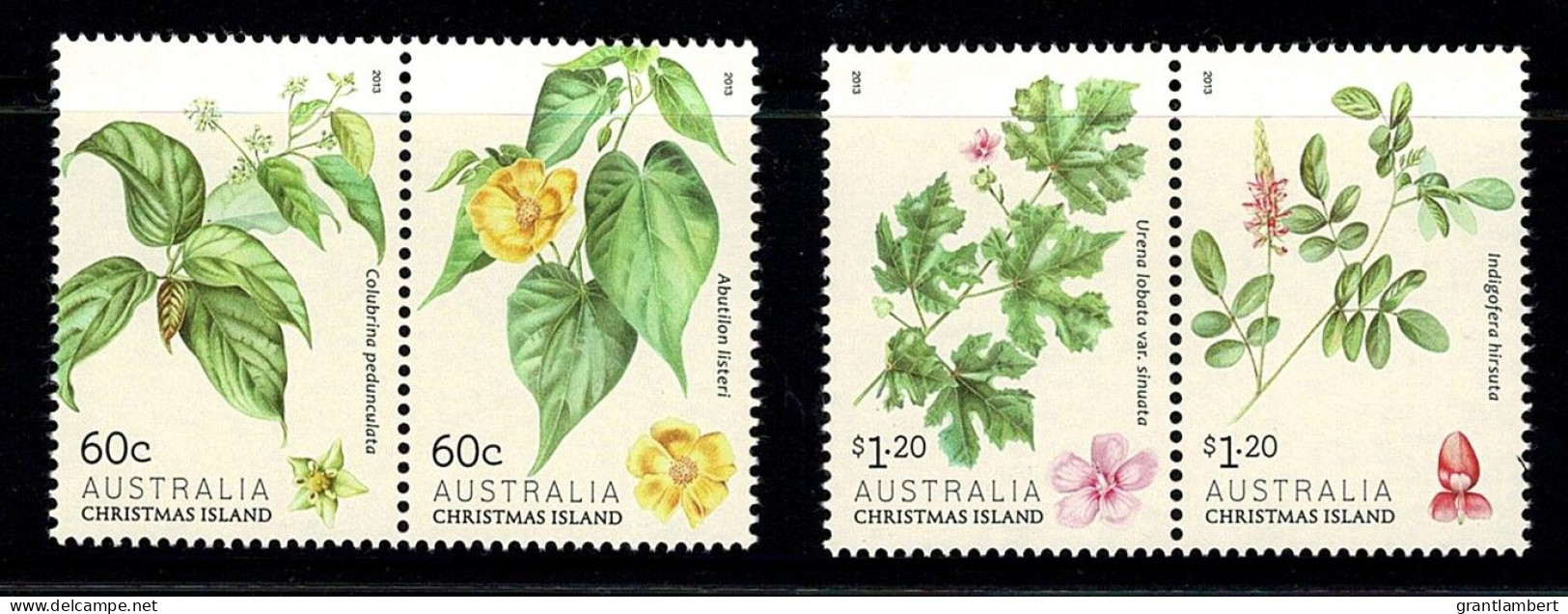 Christmas Island 2013 Flowering Shrubs  Set Of 4 MNH - Christmaseiland