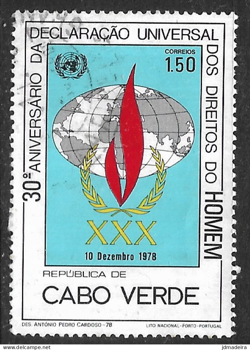 Cabo Verde – 1978 Declaration Of Human Rights 1.50 Used Stamp - Kap Verde