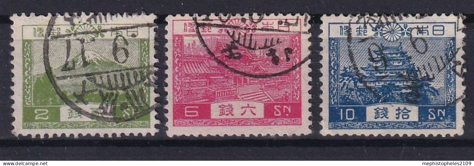 JAPAN 1926 - Canceled - Sc# 194-196 - Used Stamps