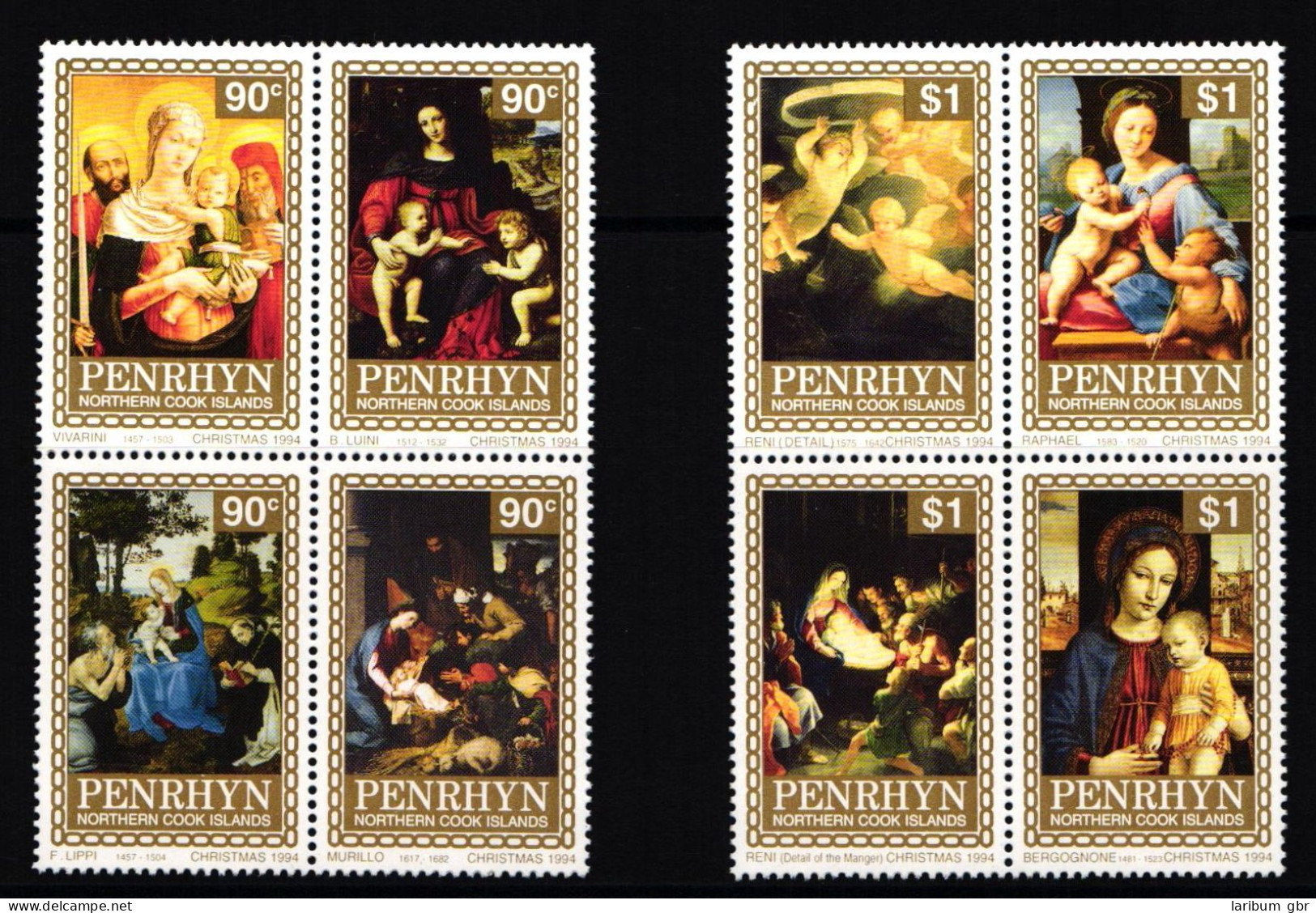 Penrhyn 567-574 Postfrisch Viererblöcke / Weihnachten #II135 - Penrhyn