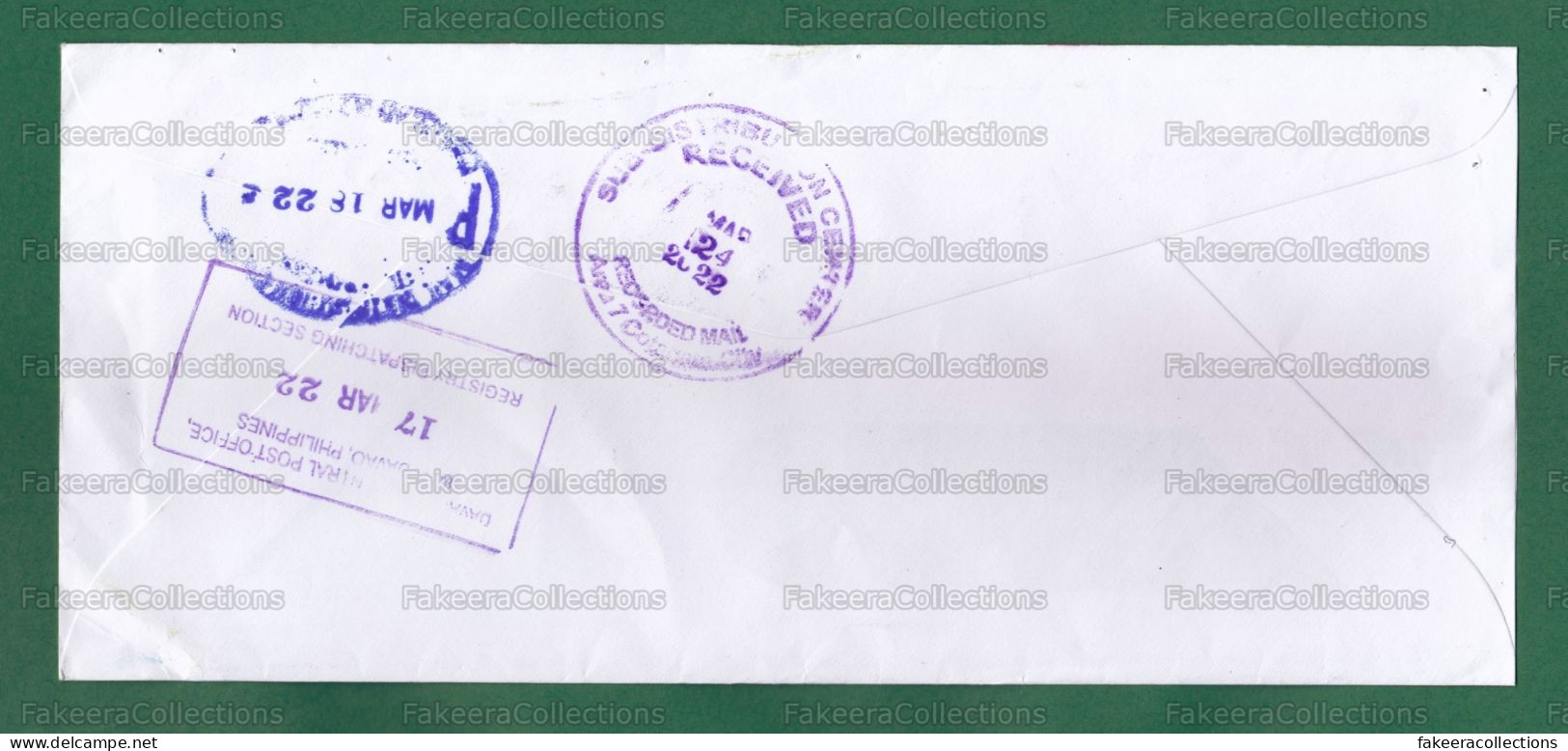 PHILIPPINES 2022 PILIPINAS - Registered Cover With 50 Pesos Meter Franking Cancellation - As Scan - Philippines