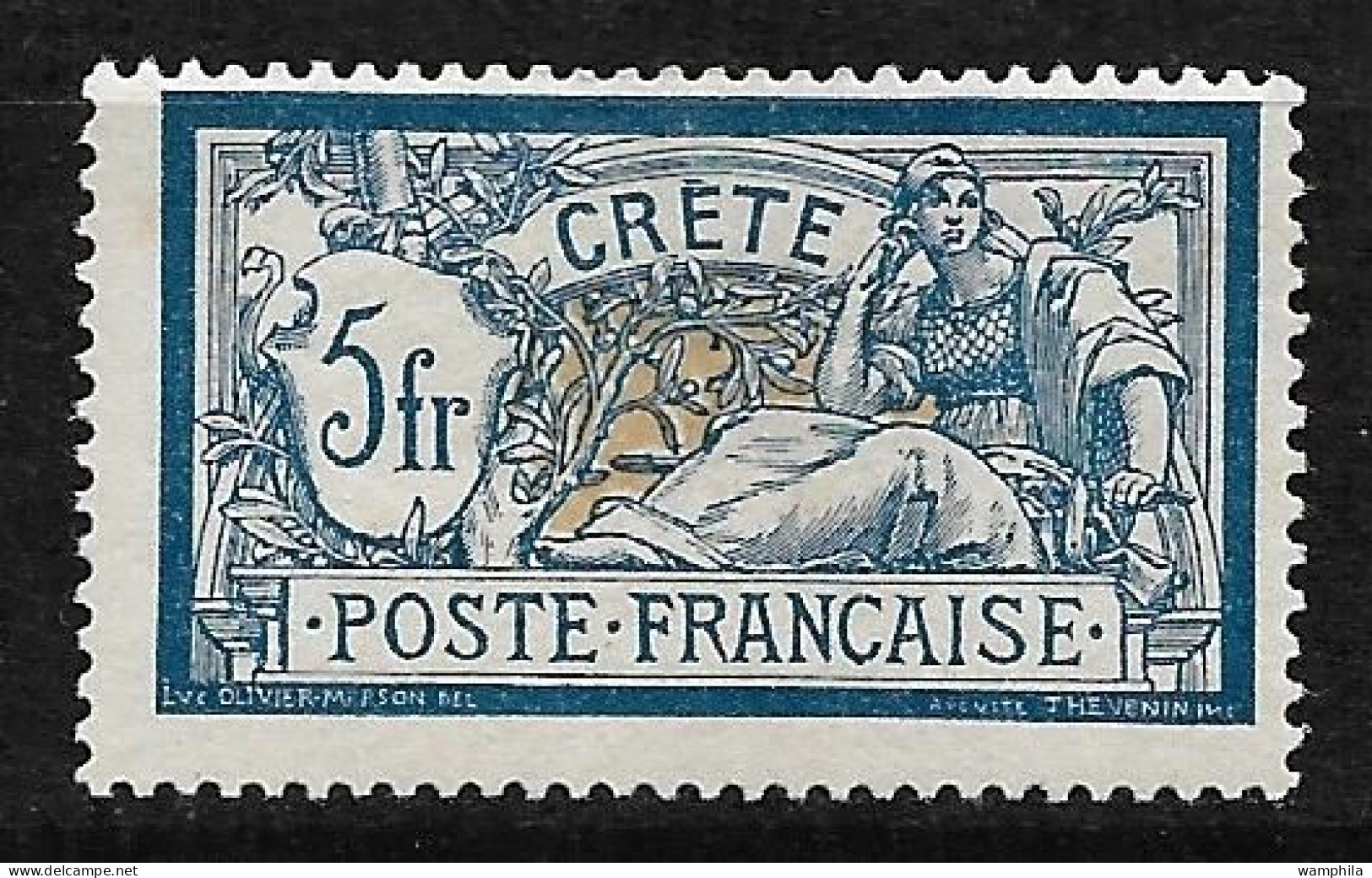 Crète N°15*  5 Frcs Merson . Cote 70€ - Neufs