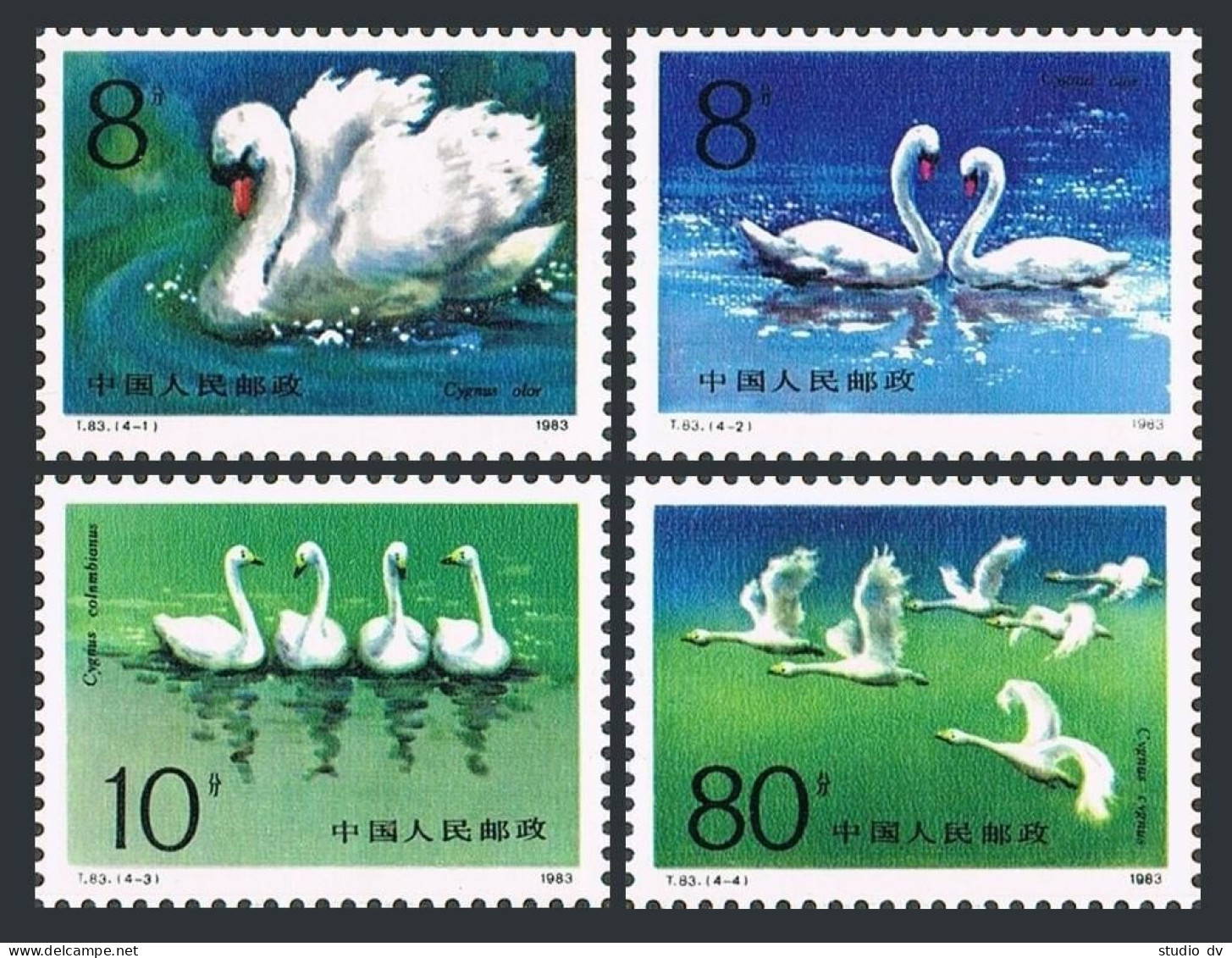 China PRC 1886-1889, MNH. Michel 1906-1909. Mute Swans Cygrus Olor, 1983. - Unused Stamps