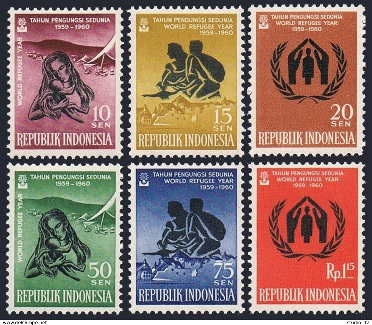 Indonesia 488-493, MNH. Michel 263-268. World Refugee Year WRY-1960. - Indonesië