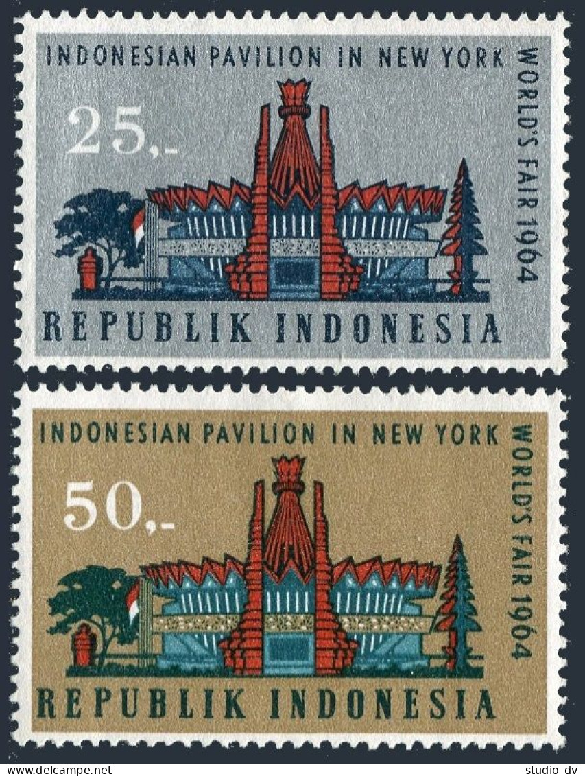 Indonesia 643-644,MNH. Michel 444-445. World Fair NYC-1964. Indonesian Pavilion. - Indonesië