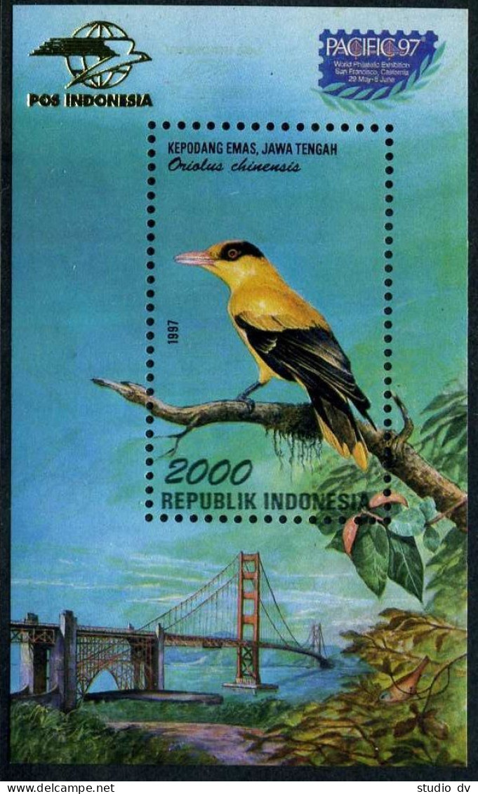 Indonesia 1725,MNH.Michel Bl.121. PACIFIC-1997.Bird Oriolus Chinensis. - Indonesië