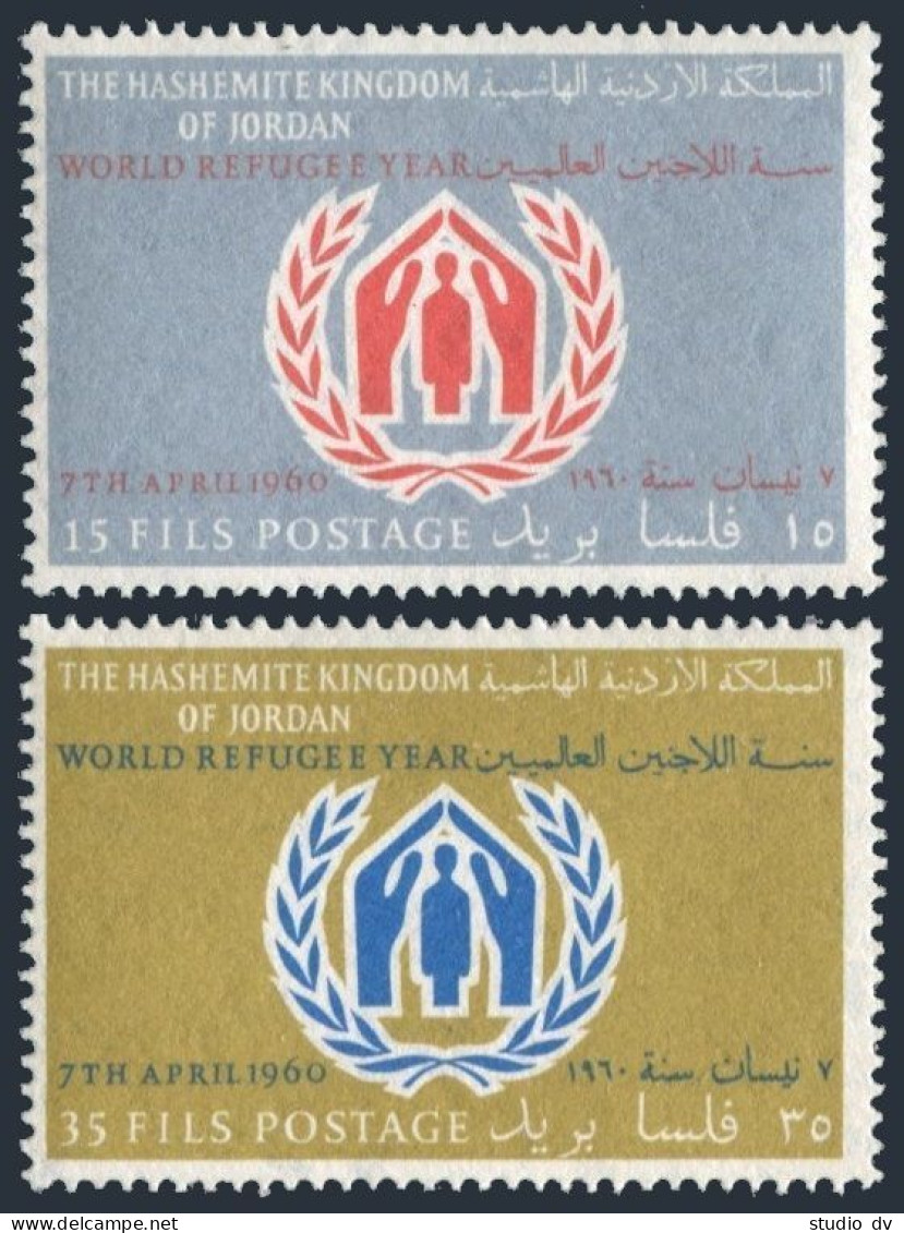 Jordan 369-370, Lightly Hinged. Michel 359-360. World Refugee Year WRY-1968. - Jordanien
