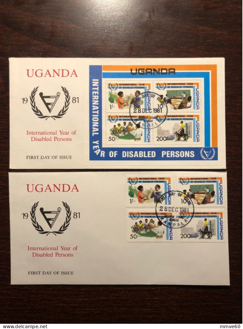 UGANDA FDC COVER 1981 YEAR DISABLED PEOPLE HEALTH MEDICINE STAMPS - Uganda (1962-...)