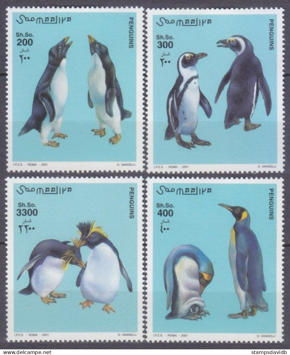 2001 Somalia  868-871 Birds - Penguins 19,00 € - Pinguine