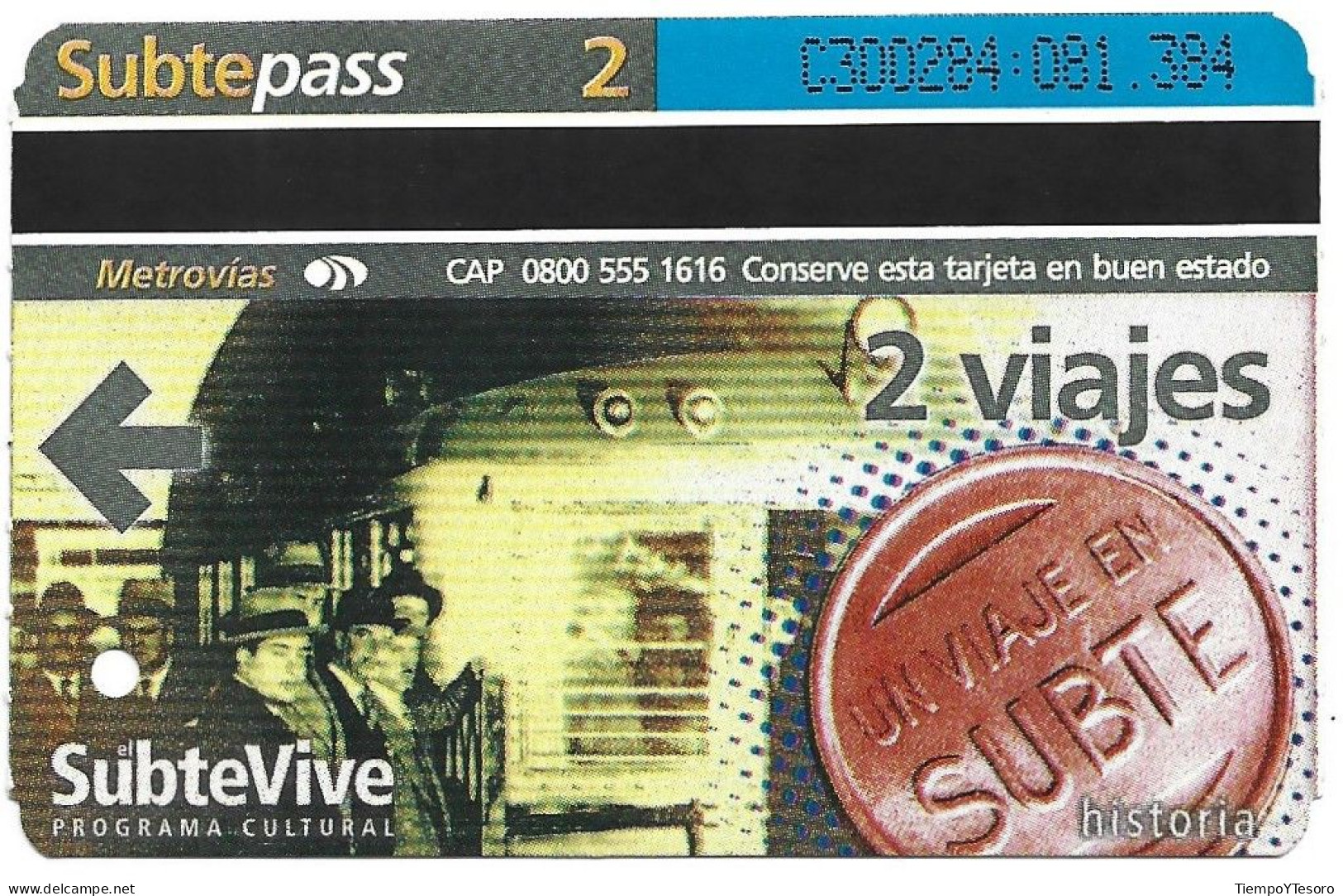 Subtepass - Argentina, SubteVive 4, N°1456 - Werbung