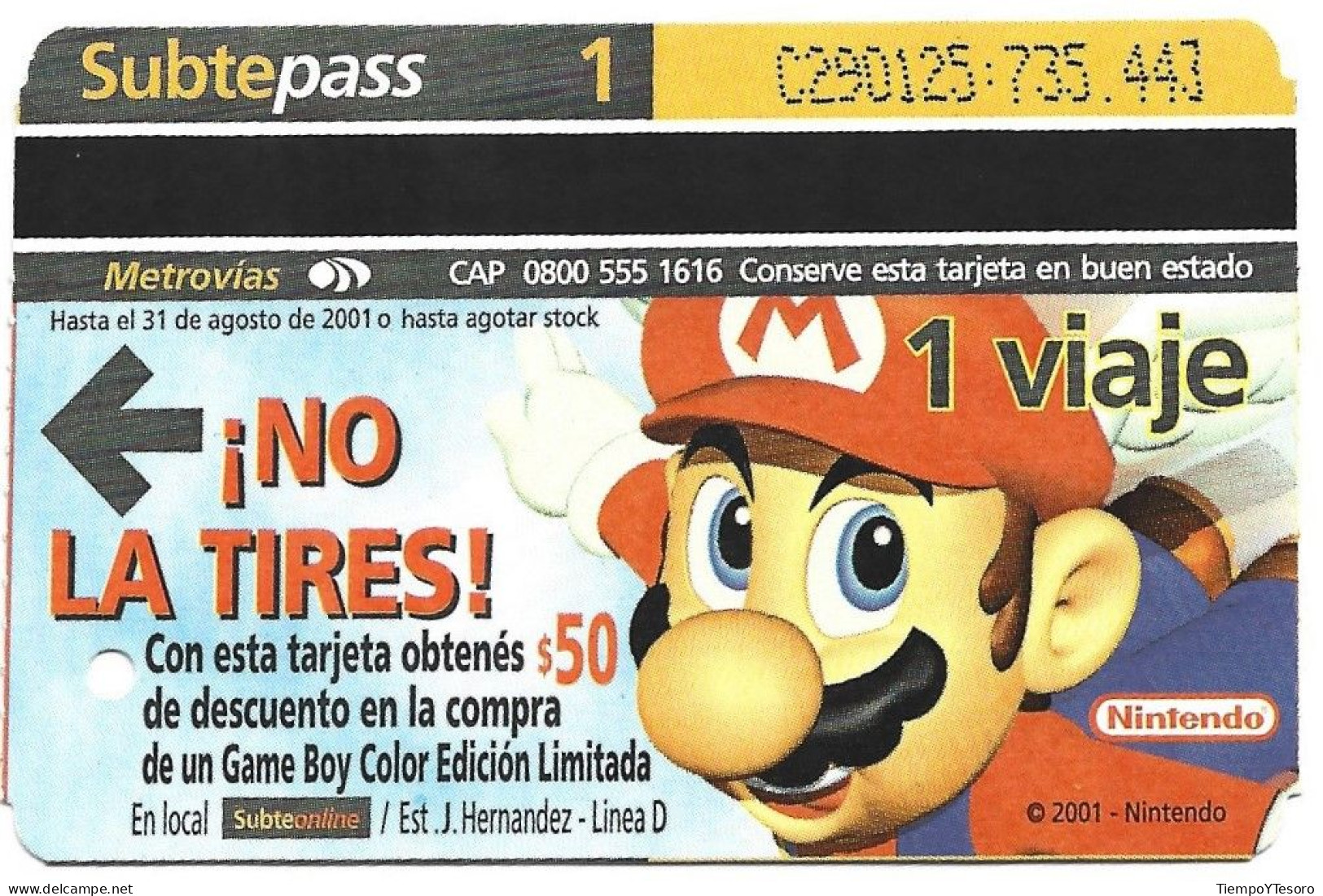 Subtepass - Argentina, Nintendo 1, N°1459 - Publicidad