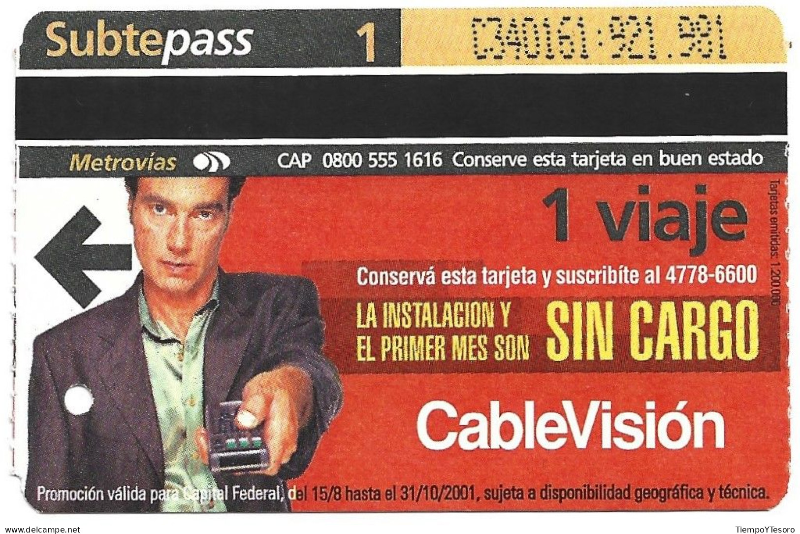 Subtepass - Argentina, Cablevisión 4, N°1466 - Werbung