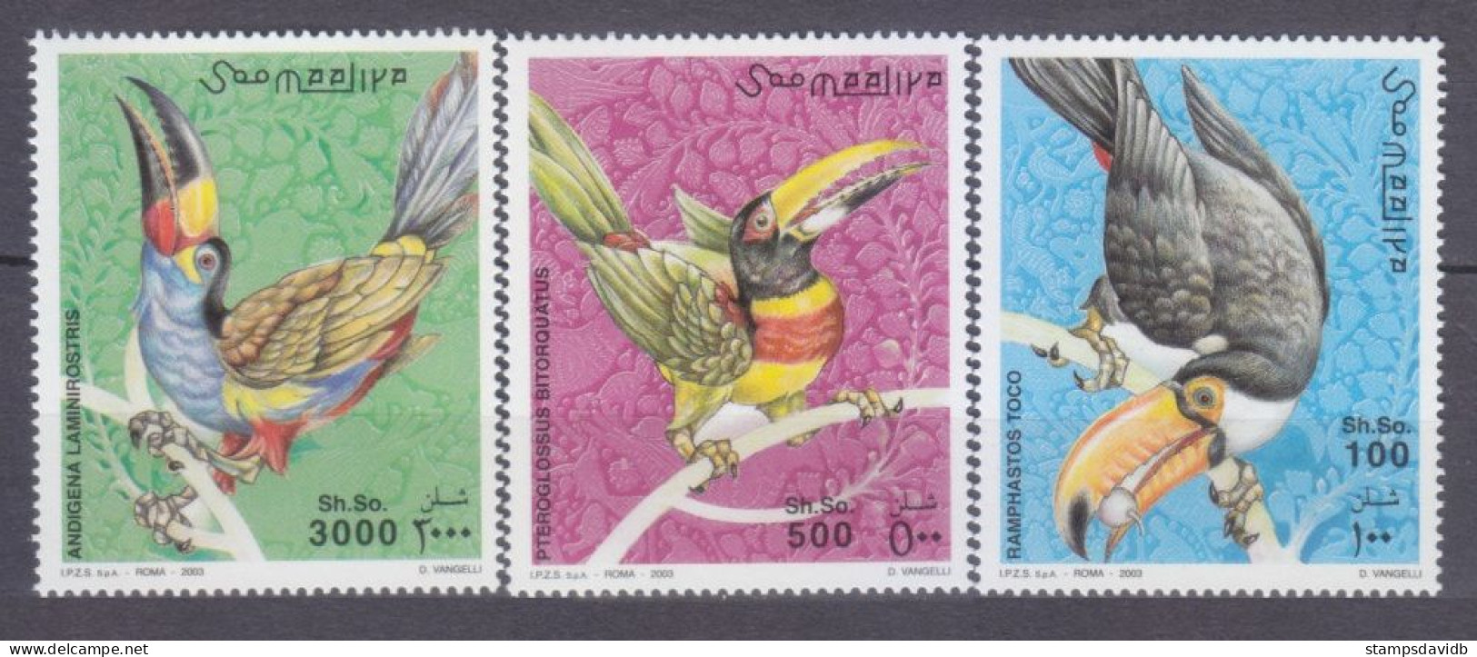 2003 Somalia  3v Birds / Toucans 14,00 € - Zangvogels