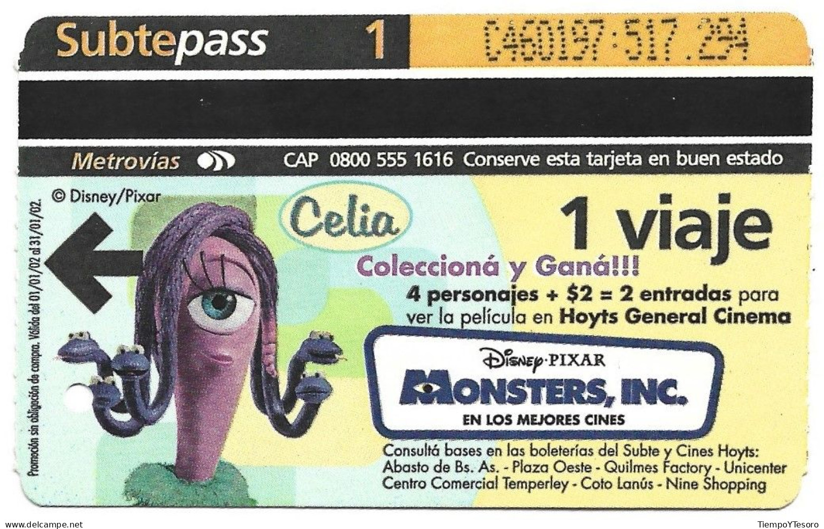 Subtepass - Argentina, Monster's University 3, N°1471 - Reclame