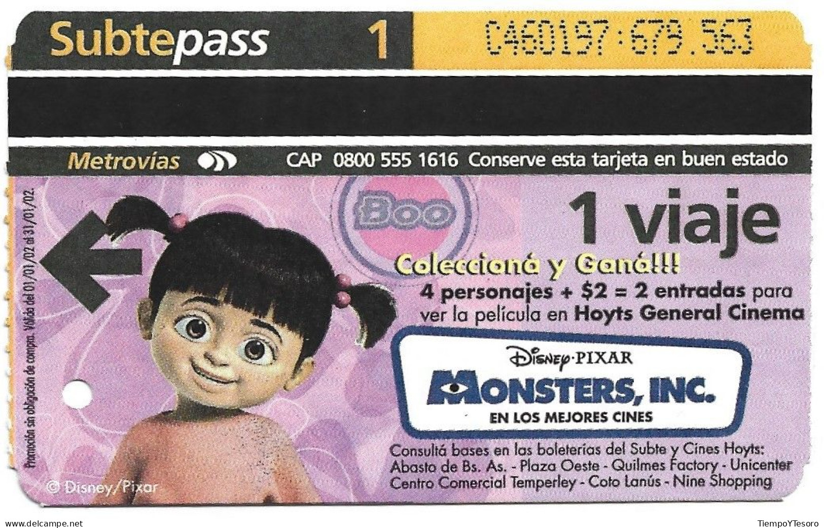 Subtepass - Argentina, Monster's University 4, N°1472 - Advertising