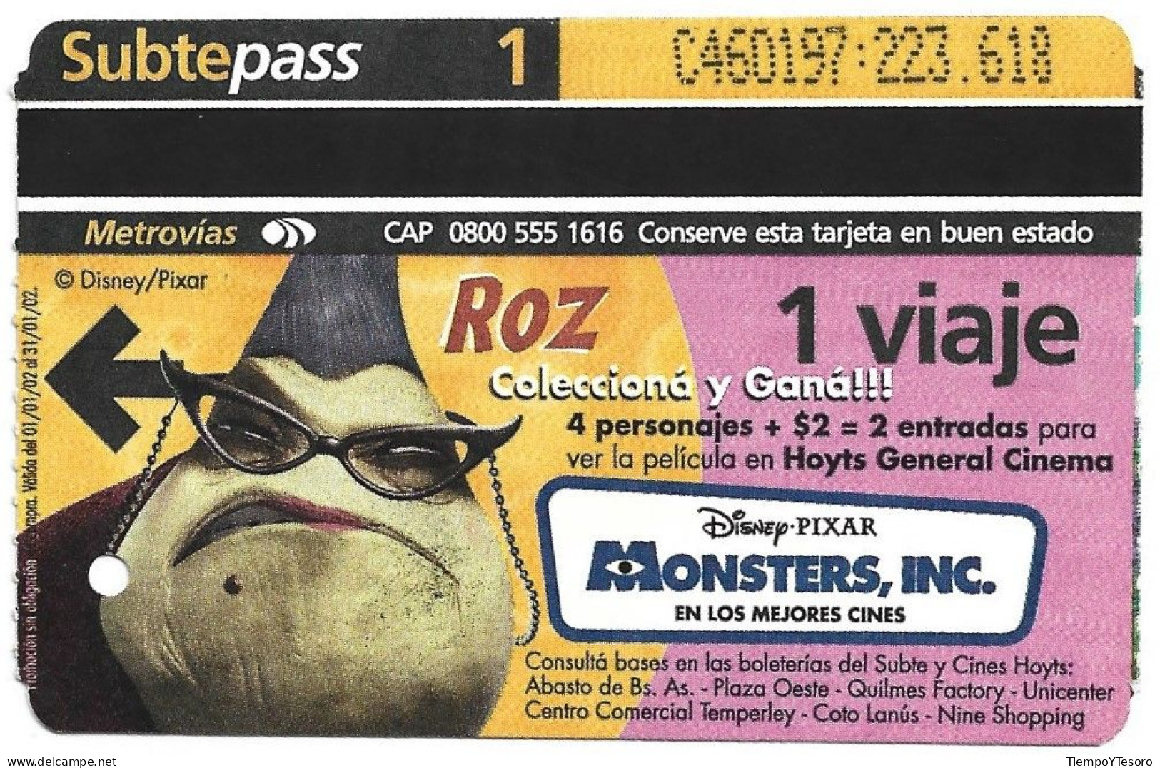 Subtepass - Argentina, Monster's University 5, N°1473 - Werbung