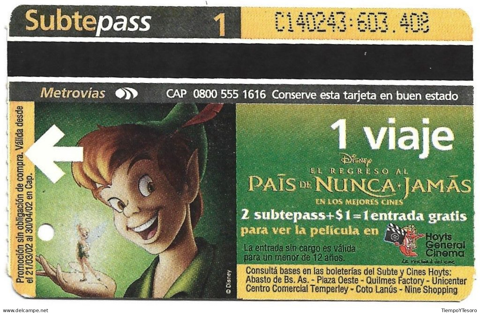 Subtepass - Argentina, Neverland 2, N°1479 - Publicité