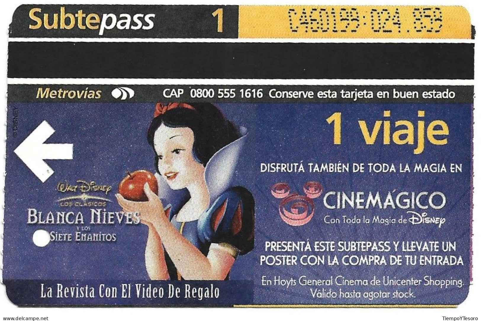 Subtepass - Argentina, Snow White, N°1483 - Publicidad